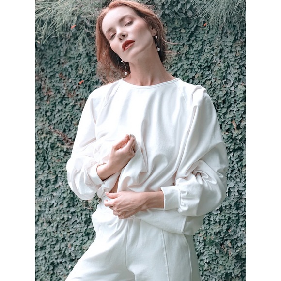 Brunna Co Sweaters - Brunna Co Haley Oversized Bamboo Fleece Balloon Sleeve Raglan Pullover Sweater